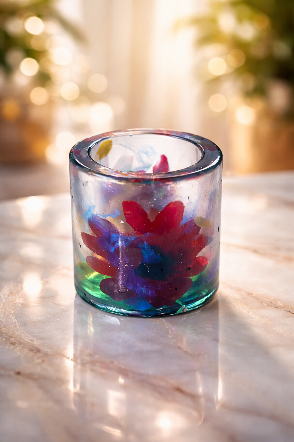 Resin shot glasses & rose